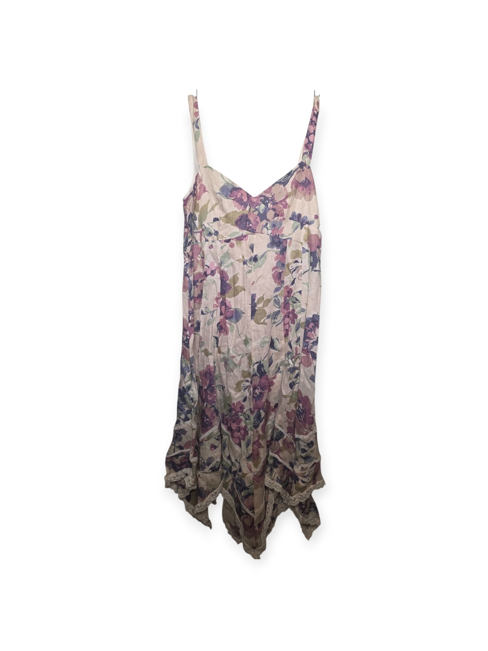 Women's NWT Lauren Ralph Lauren Floral‎ Handkerchief 100% linen dress, size 16